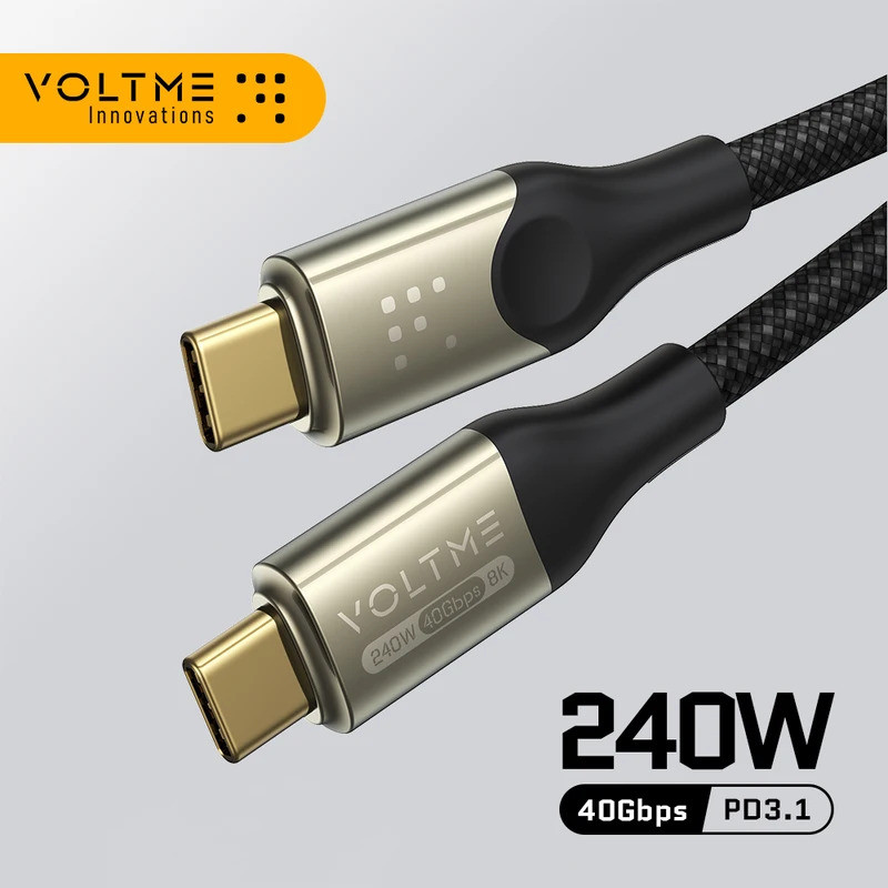 VOLTME 240W สาย USB C PD 3.1 Fast Charging Supercharge สําหรับ Macbook Pro 40 Gbps Data Transfer 8K 