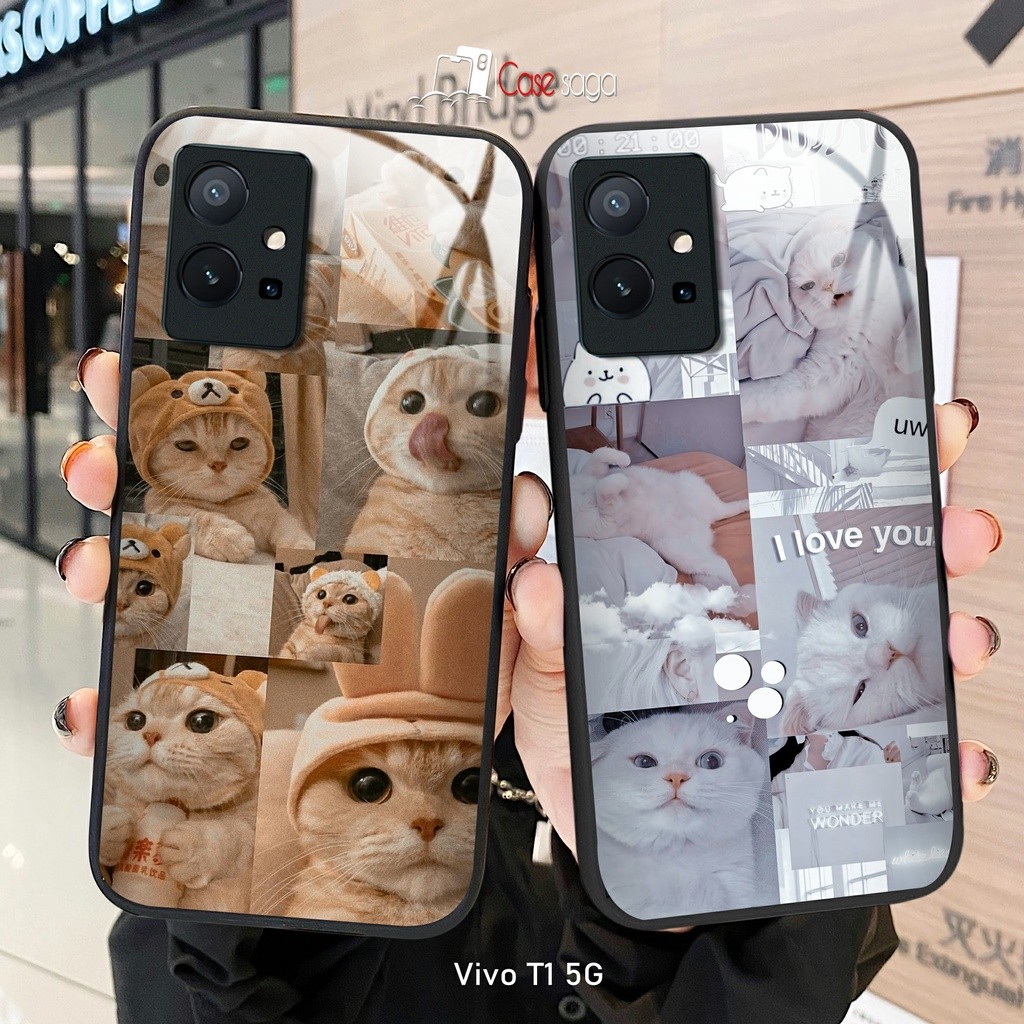 G693 กรณีแก้ว Softcase Glitter Vivo T1 5G Y75 Y100 Y28 4G Y27S Y27 5G Y27 4G Y21 Y21S Y21A Y21T Y33S