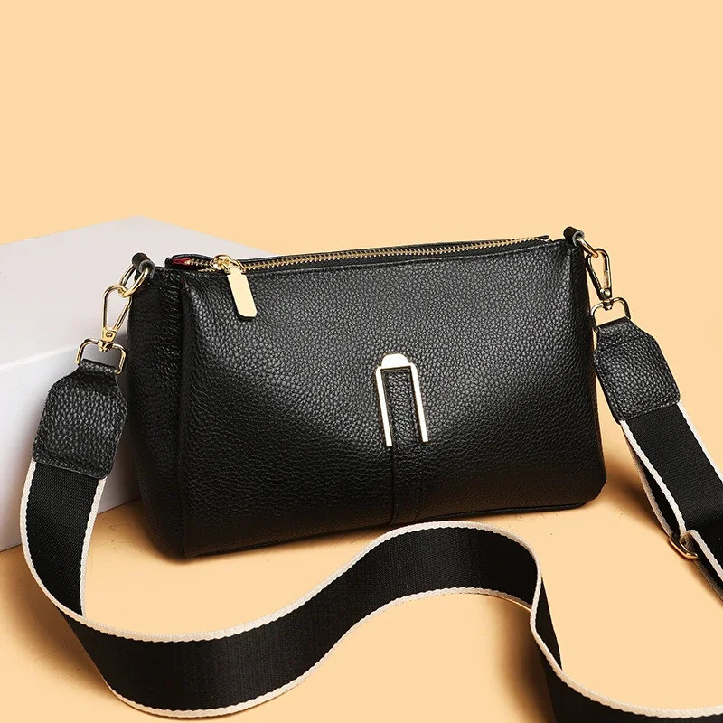 Fashion handbags 100% genuine leather women's shoulder bags, women's shoulder bags, solid color cowh