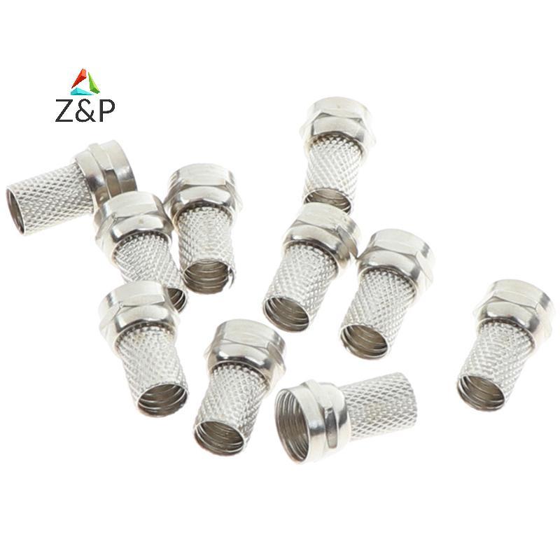 Z & P 10 ชิ้น 75-5 F Connector สกรูบนประเภทสําหรับ RG6 Satellite TV เสาอากาศ Coax สาย COD