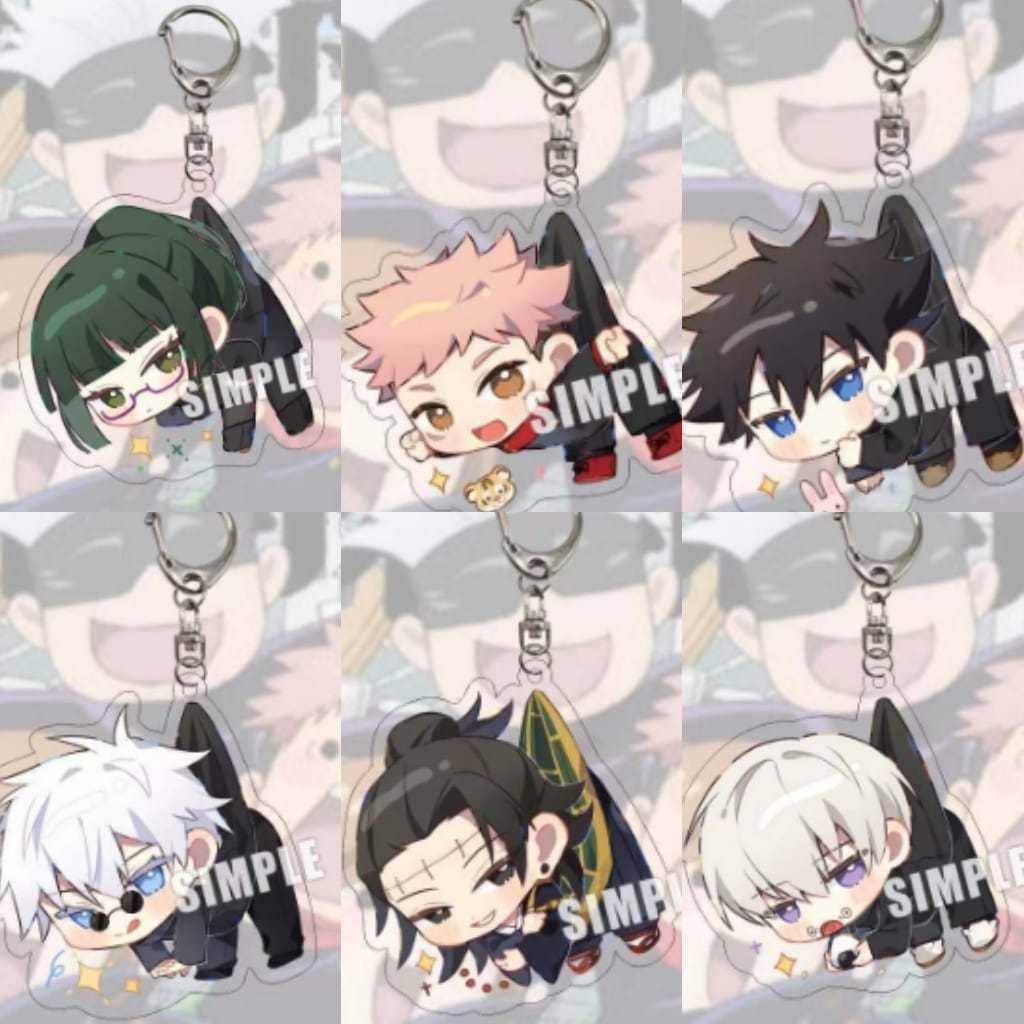 Jujutsu Kaisen Gojo Yuji Sukuna พวงกุญแจน่ารักจิบิอุปกรณ์ตกแต่ง 7