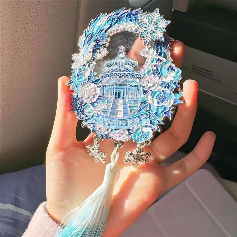 XINYI XINYI ปักกิ่งต้องห้ามเมืองวัฒนธรรมสร้างสรรค์แม่เหล็กตู้เย็นสติกเกอร์ Tiantan ฤดูหนาวมังกรหิมะโ