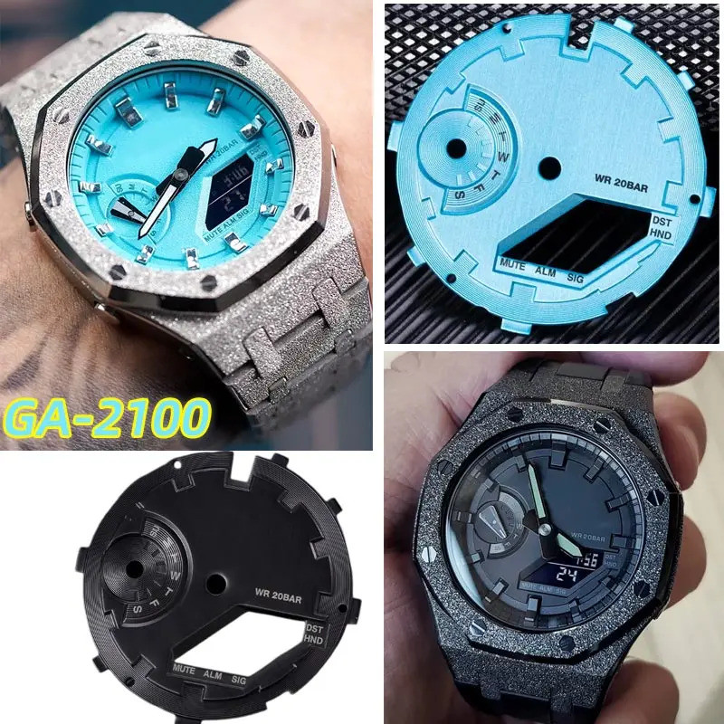 For Casio G-shock Ga-2100 2110 Watch Dial Modified Surface Ga2100 Diy Mod Kit Metal Dial Matte Lacqu