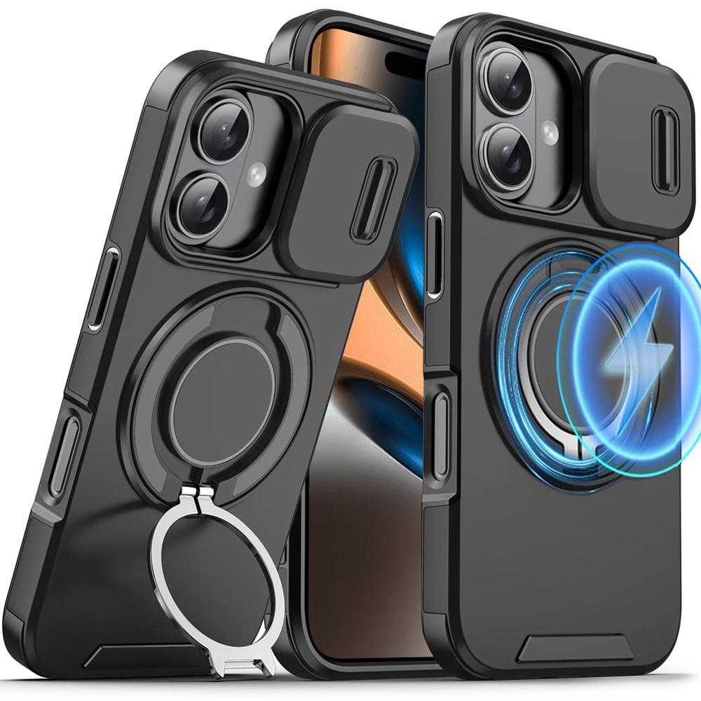 กันกระแทกหนักเคสโทรศัพท์พร้อมขาตั้งโลหะเหมาะสําหรับiPhone 17 Pro Max 16 Pro Max 15 Pro Max 14 13 12 