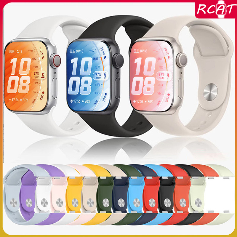 สายรัดซิลิโคนกีฬาสำหรับนาฬิกา Huawei Watch Fit 5 4 3 / 5 Pro / 4 Pro ยางนุ่มเปลี่ยนสายรัดข้อมือสำหรับนาฬิกาอัจฉริยะ