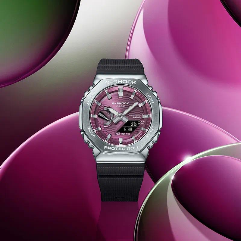 GBM-2100A-4B โลหะนาฬิกาผู้ชายนาฬิกากันน้ํา GM-2100 G-STEEL กีฬาเรซิ่นสายนาฬิกาโลหะเรซิ่น p675