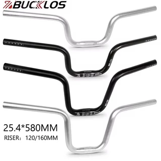 BUCKLOS Handlebar Swallow ขนาด 25.4 มม. x 580 มม., บาร์ทรง U จากอลูมิเนียม สำหรับจักรยานพับได้