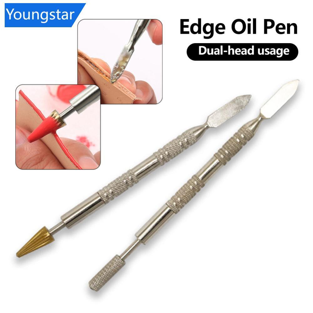 FYY Dual-Head Leather Edge Oil Pen 2-in-1 Edge Oil Applicator Roller Tool for DIY Leather Craft Edge