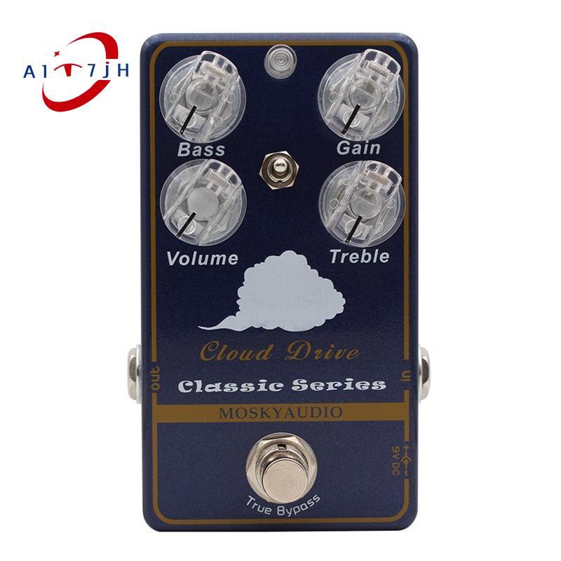 [ใหม่ A7] Clean Overdrive Guitar Effect Pedal พร้อม Volume Gain Treble Control–Cloud Drive True Bypa