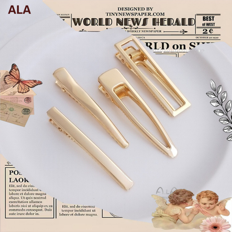 💖ALA DIY กิ๊บติด💖กิ๊บติดผม ชุบทองแท้ 14K ทรงสี่เหลี่ยม แฮนด์เมด สไตล์เกาหลี จํากัดเวลา[เครื่องประดับผม / กิ๊บติดผม]