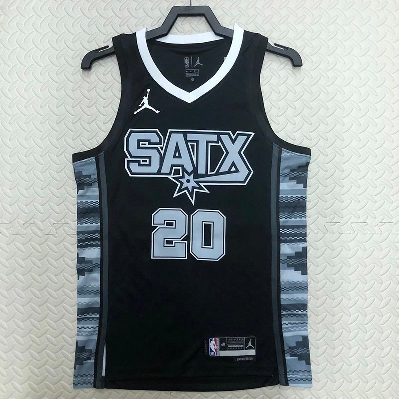 SW Version NBA23 Season Spurs jordan Airman Limited Edition No. 20 Ginobilly Jersey เสื้อบาสเกตบอลชา