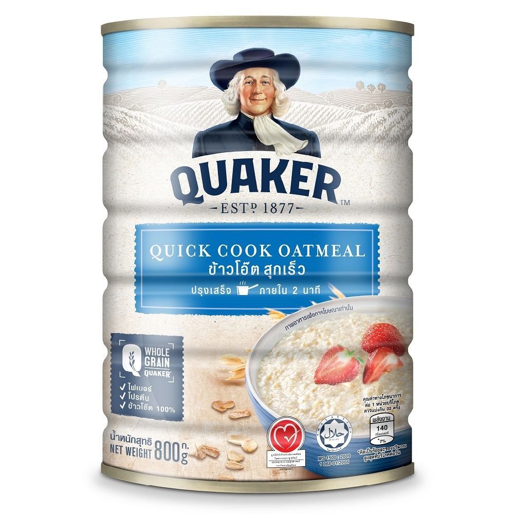 เควกเกอร์ข้าวโอ๊ตไวท์ 800ก. QUAKER OATMEAL WHITE OATS 800 G.