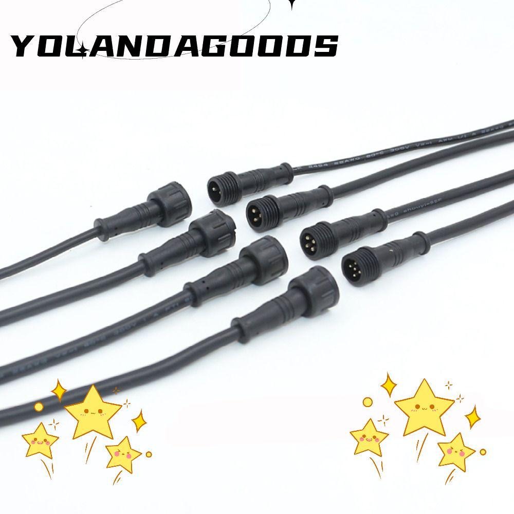 YOLA 2Pin 3Pin 4Pin แจ็ค, 20 ซม.สายสีดําชายหญิง LED Connector, 2Pin 3Pin 4Pin IP67 แถบไฟ LED