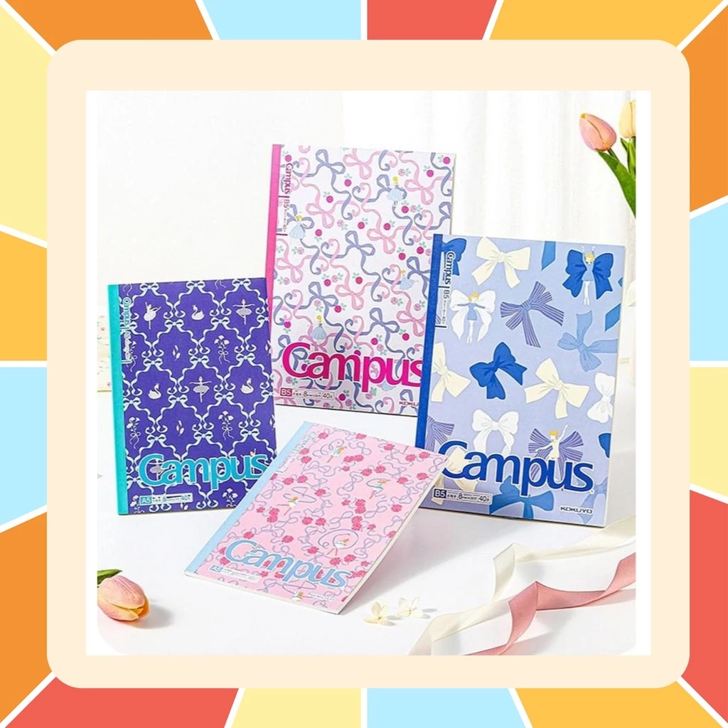 KOKUYO Campus notebook Katoki ribbon รุ่น Katoki ลายริบบิ้น มี 3 ขนาด: A5, B5 และแบบ Soft Ring ขนาด A6