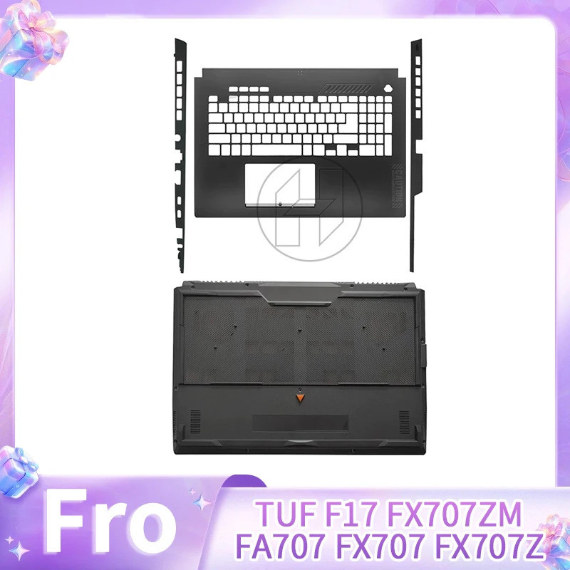 ใหม่สําหรับ TUF F17 FX707ZM FA707 FX707Z Palmrest Upper Case Lower Bottom Case CD สีดํา