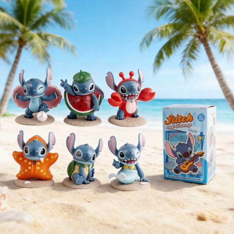J10readystock Beach Stitch Summer Mystery Box Stitch Figure Mystery Box Desktop Decorative Model อิน