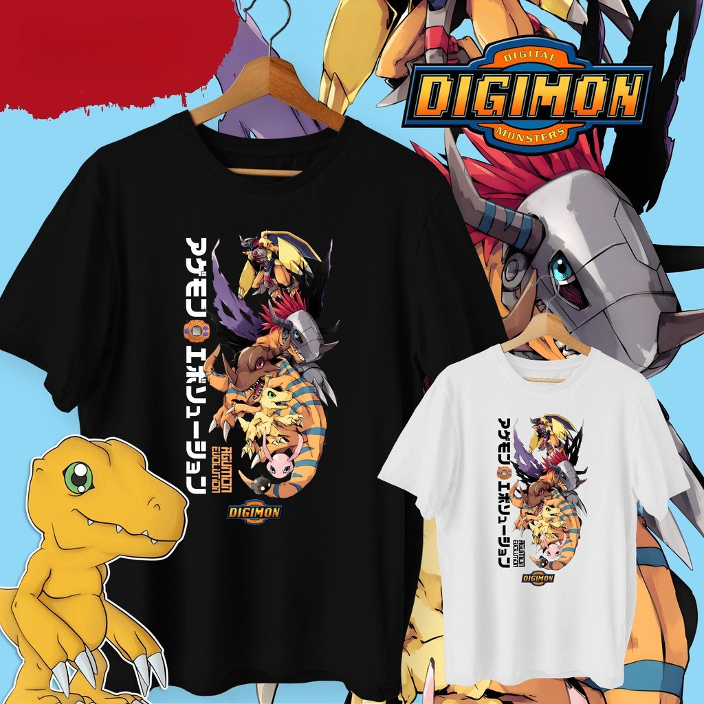 DIGIMON ADVENTURE ANIME T-shirt | EVOLUTION AGUMON | NON OFFICIAL | Cotton Children & Adults เสื้อยืดพิมพ์คุณภาพสูง