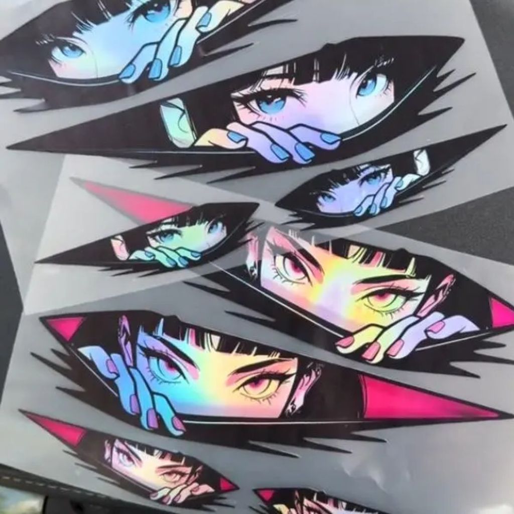 สติกเกอร์ตกแต่งรถ อนิเมะ 2D สติ๊กเกอร์สะท้อนแสง กันน้ำ สำหรับติดหมวกกันน็อค รถจักรยานยนต์
