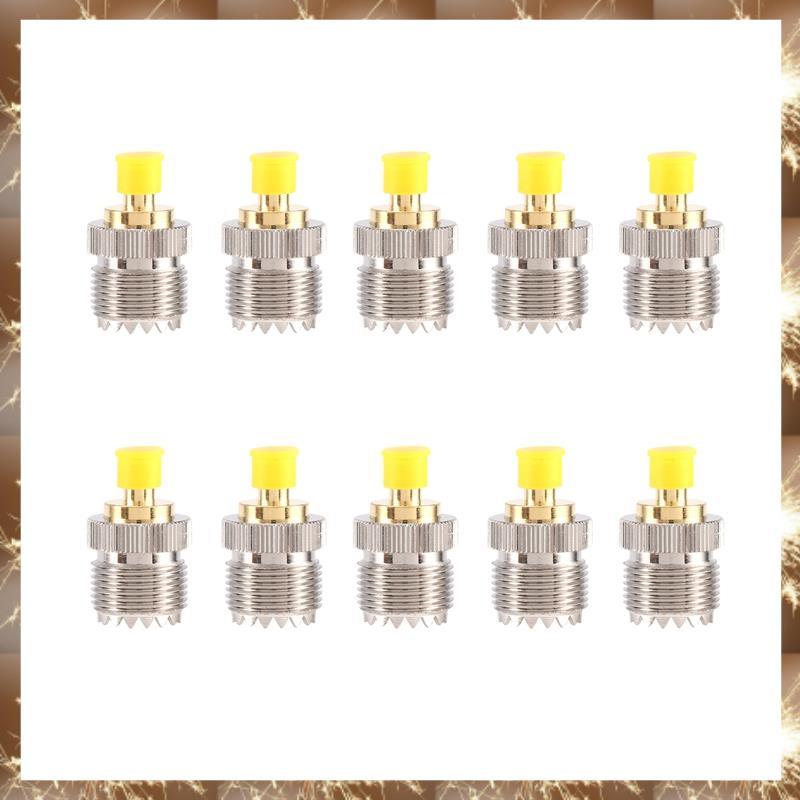 (Y OK N)10 PC SMA Female to UHF Female Coaxial Connector อะแดปเตอร์โลหะ SO-239 SO239 ถึง SMA