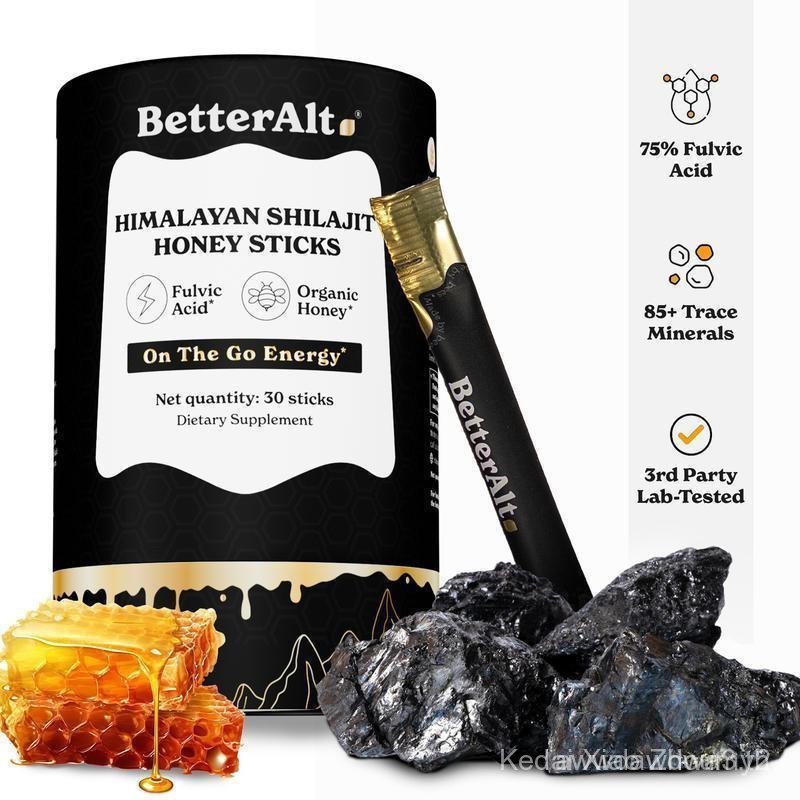 BetterAltGOLD+ShilajitHoneySticks|Lab-TestedforPurity|ชิลาจิตต์,น้ําผึ้ง&ฝรั่น|85แร่ธาตุ&75%FulvicAc