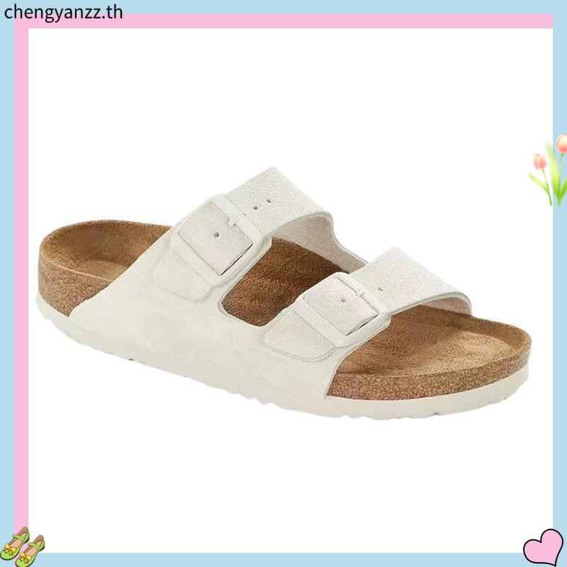 รองเท้า Birkenstock พื้นหนา, รองเท้าแตะ Cork Soled, รองเท้าแตะหนัง Double Breasted Boken