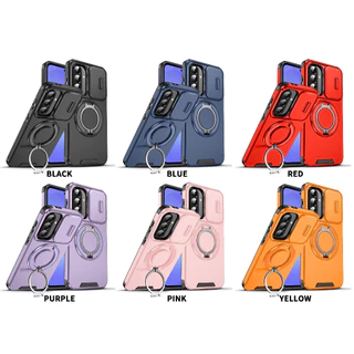 SAMSUNG เคสเลนส์สไลด์โลหะแม่เหล็กสําหรับSamsung Galaxy A Series A13 A14 A15 A16 A17 A23 A25 A26 A35 A36 A54 A55 A56 A57 5Gป้องกันกันชนกันกระแทก