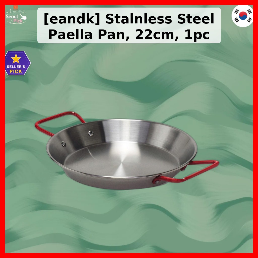[andk] กระทะสแตนเลส Paella 22 ซม. 1 ชิ้น / กระทะ Paella เกาหลี / สแตนเลสทนทาน / ของแท้ 100% โดย seou