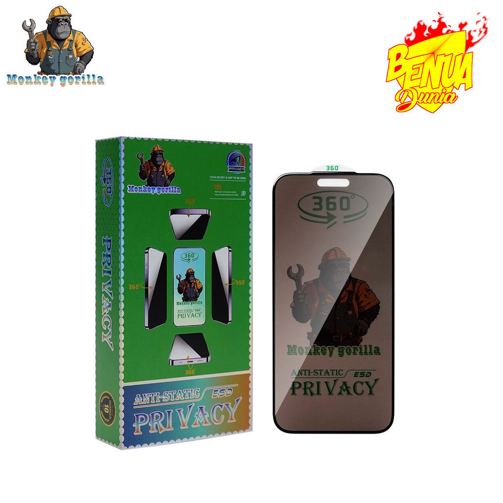 TEMPERED GLASS GORILA ESD SPY PRIVACY 360° XIAOMI 8 LITE 11T 11T PRO 12T 13T 13T PRO POCO C40 C65 C7