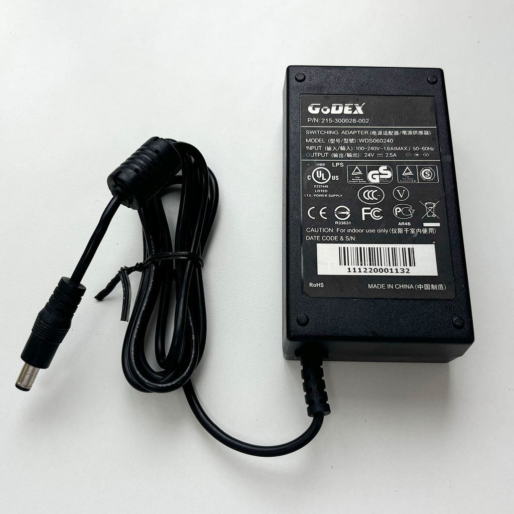GODEX Kecheng 24V2.5A อะแดปเตอร์แปลงไฟเครื่องพิมพ์บาร์โค้ด WDS060240 215-300028-002