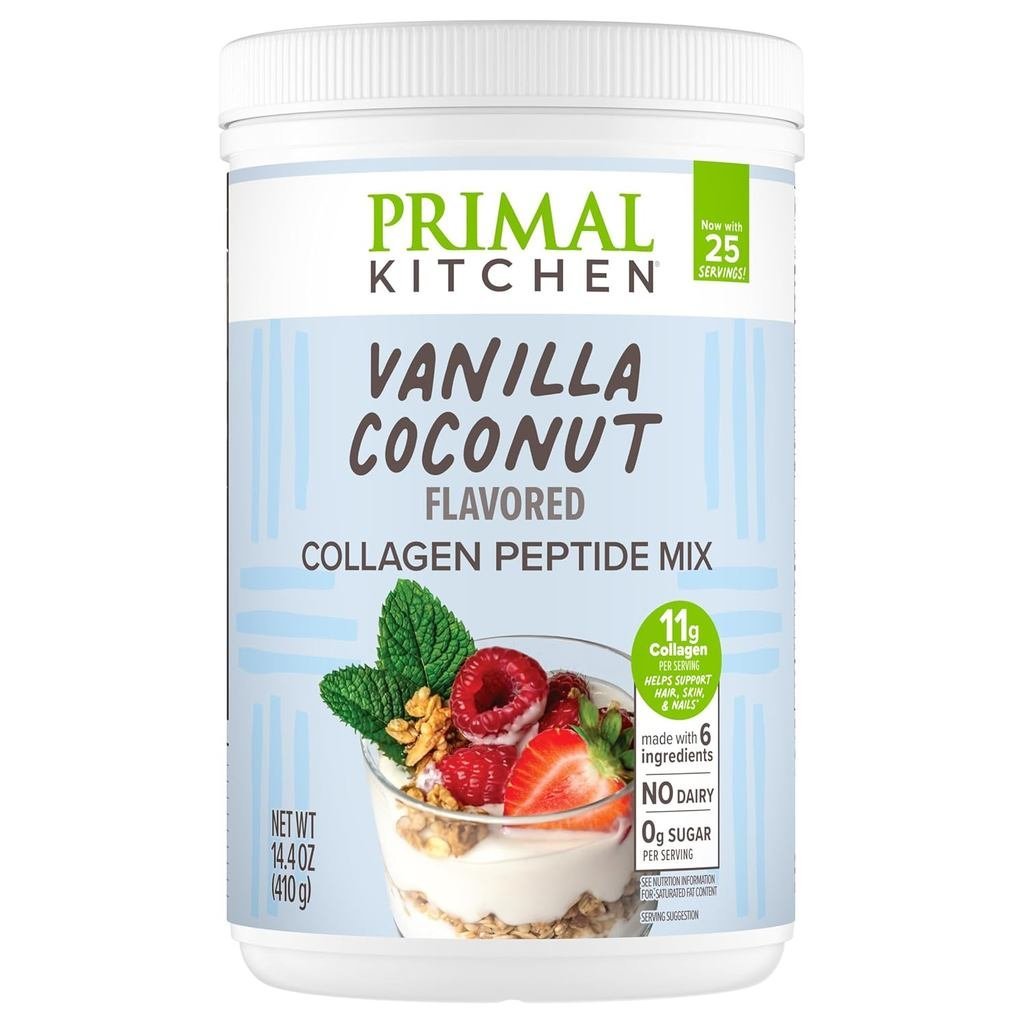 น้ํามันคอลลาเจนวานิลลา Primal Kitchen® Drink Mix Vanilla Coconut Collagen Peptides No Dairy หรือ ene
