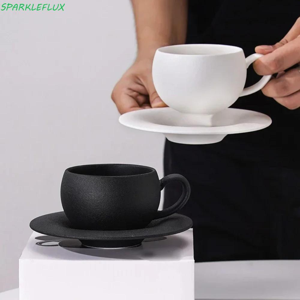 ประกายไฟ ชุดถ้วยกาแฟ, แก้วกาแฟเนื้อแมตต์ขนาด 300 มล., สร้างสรรค์พร้อมฐานเซรามิกร้านอาหารถ้วยนมสไตล์ญี่ปุ่น