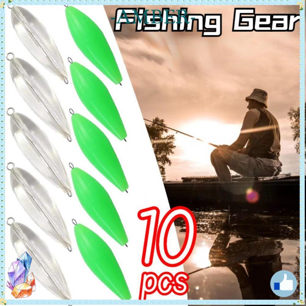 AMBER 10 ชิ้น 3.2 กรัม/7.5 กรัม Fly Fishing Lure, Sinking-down โปร่งใสหล่อ Aids, เครื่องมือตกปลาซิลิโคนลอย Long Shot เหยื่อ