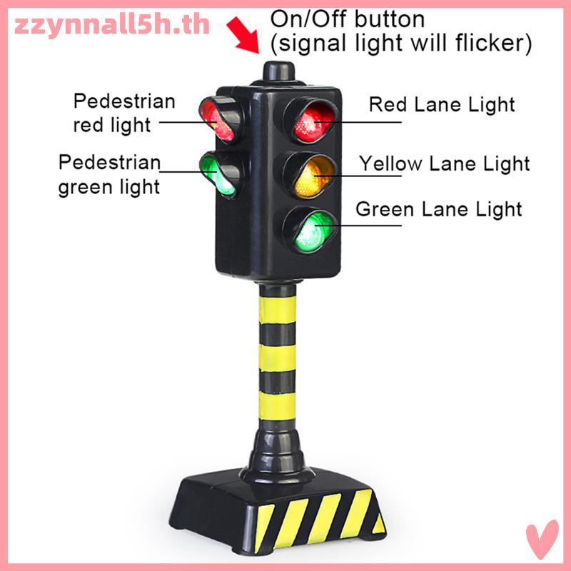 Zzynnall5h Kids Mini ป้ายจราจรของเล่นกล้องความเร็วแสงพร้อมเพลง LED ของเล่นกฎจราจร