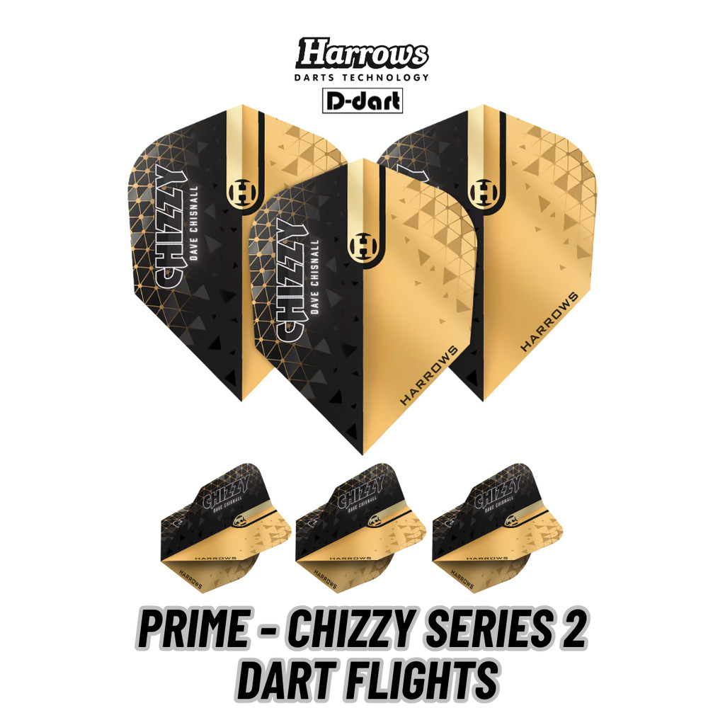 HARROWS DART FLIGHTS - STANDARD PRIME - CHIZZY SERIES 2 100 MICRON DART FLIGHTS (SAYAP ARROW)