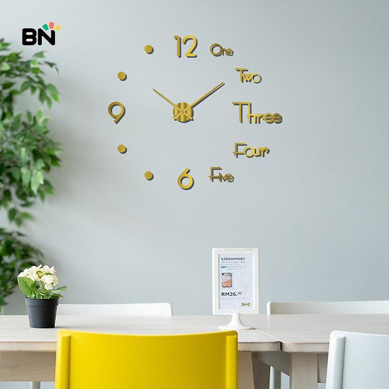 [BN] 3D Luminous Wall Clo Frameless อะคริลิค DIY Digital Clo Wall Stiers Mute Clo สําหรับห้องนั่งเล่