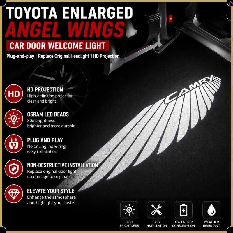 ไฟต้อนรับปีกนางฟ้าประตูรถโตโยต้า, อัพเกรดแสงโดยรอบ, เข้ากันได้กับ Camry, Avalon, Prado, Sienna