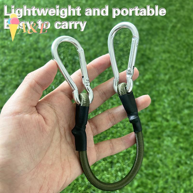 [QIMO] 30/60/90/120 ซม.Carabiner เชือกยืดหยุ่นกลางแจ้ง Camping กระเป๋าเดินทางสายคล้อง Clothesline ยืดทนทาน Camping อุปกรณ์มัลติฟังก์ชั่น