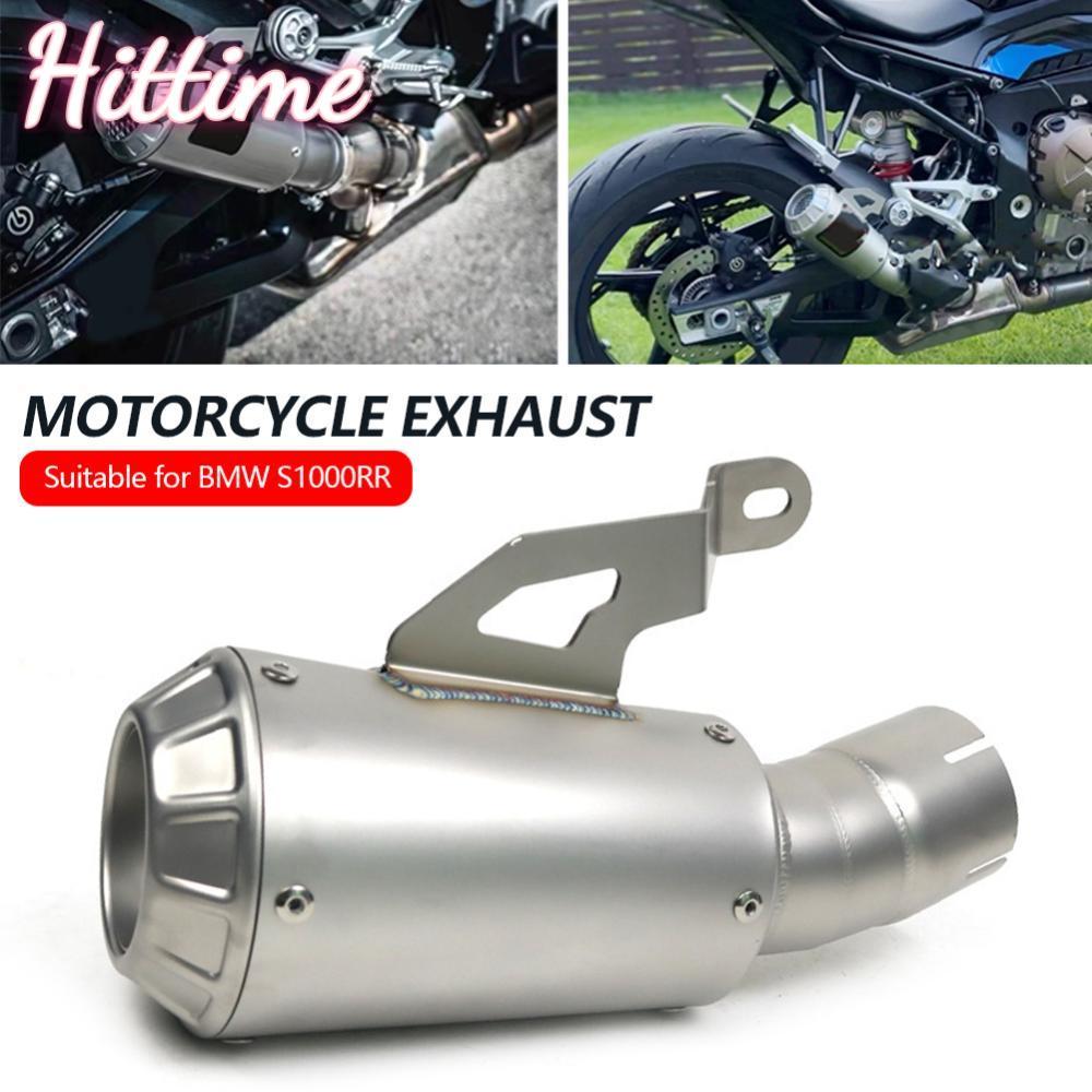 HITTIME รถจักรยานยนต์ไอเสียระบบท่อไอเสีย Motorcross Tip 60 มม.สแตนเลส Slip-On Muffler สําหรับ BMW S1