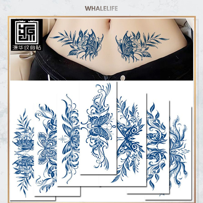 ️ ️ [ 8 Series ] 1 ชิ้นกึ่งถาวร Pectin Tattoo Sticker 18x11cm (15Day) GZ1811-Series Tattoo