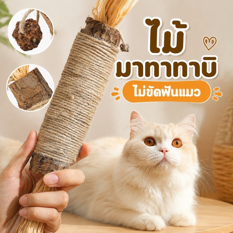 อันใหญ่มาก (38cm) ไม้แมวเมา ขัดฟันแมว มาทาบิ สำหรับแมว ไม้ขัดฟัน ก้านมาทาทาบิ ไม้แปรงฟันแมว