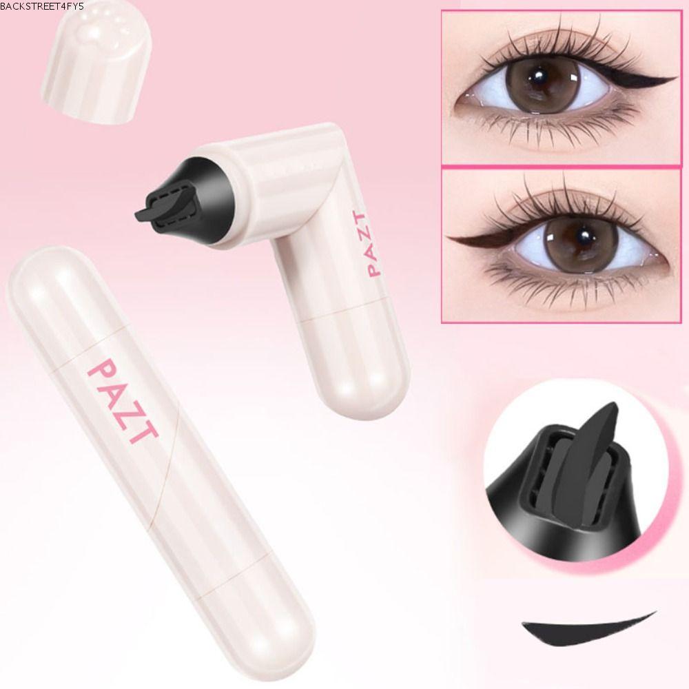 BACKSTAGEEET4FC3 Eyeliner Stamp, Long Lasting Waterproof Eye Liner Stamp, สีดําใช้งานง่ายแบบพกพาอายไ