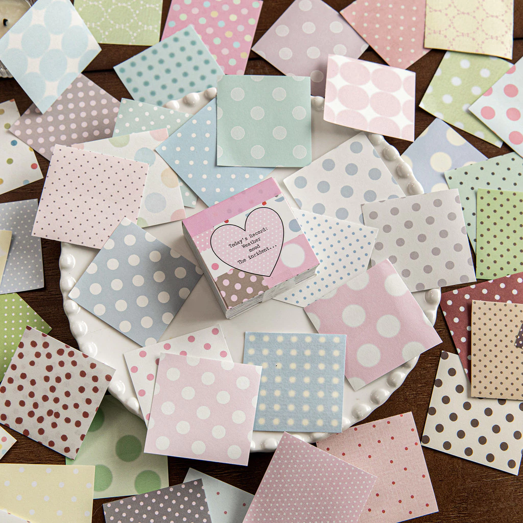 QOUZMO เกลือนม Mini Sticky Notes 100 แผ่น 5050 มม.น่ารักความงามสติกเกอร์คราฟท์,ไม่มีสารตกค้างออกแบบแบบใช้ซ้ําได้สําหรับบัญชีมือ Scrapbooking Daily Planner Decor