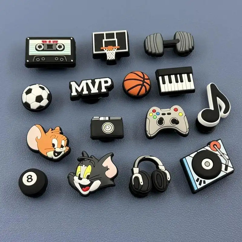 เสน่ห์แมวและเมาส์ ตกแต่งรองเท้า DIY หัวเข็มขัดรองเท้าเฉพาะ