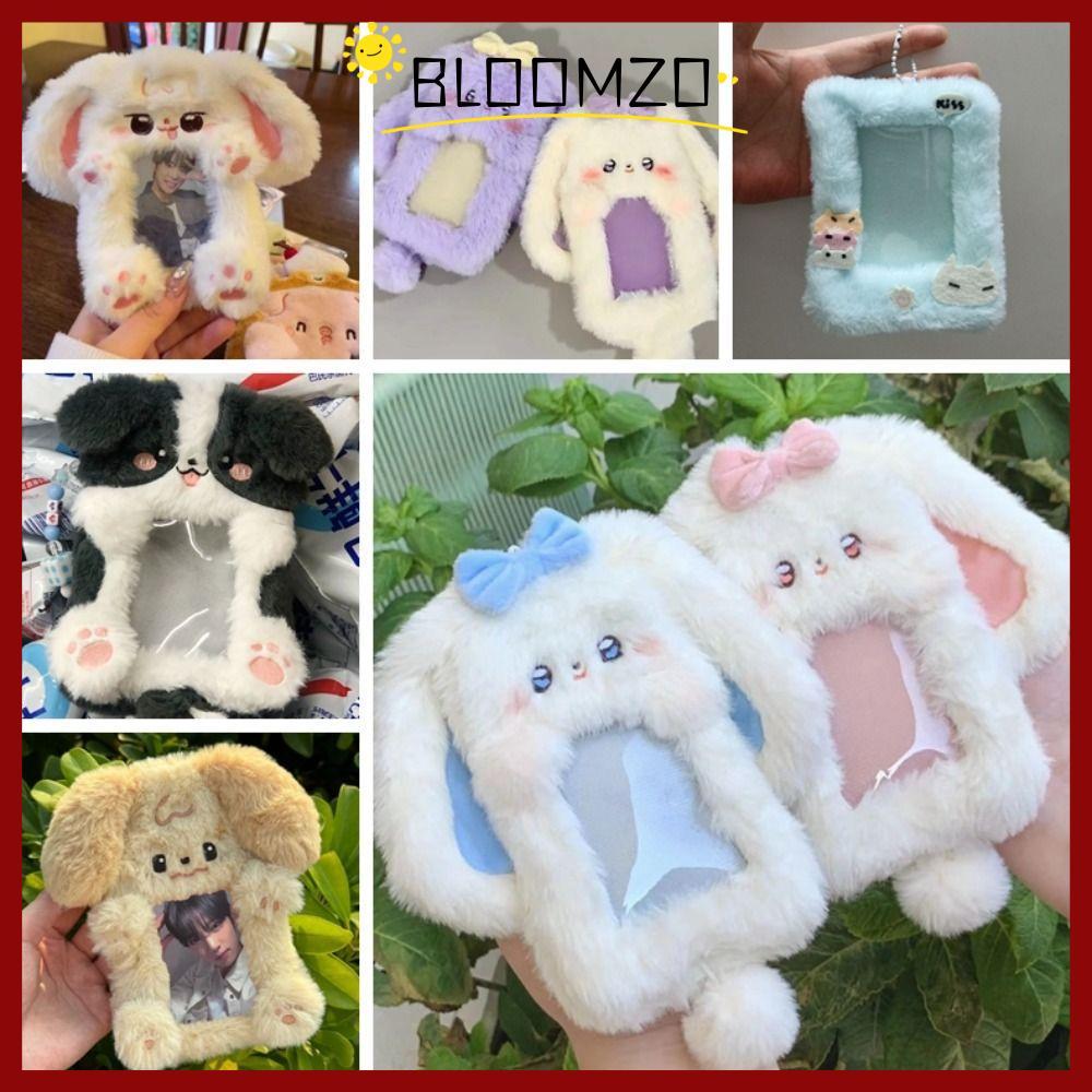 จัดส่งจากประเทศไทยBLOOMZO Photocard , Big Eared Rabbit/Border Collie Rabbit/Dog/Cat Photo Card Holder, Cute Plush Multifunctional Cards Sleeve Student