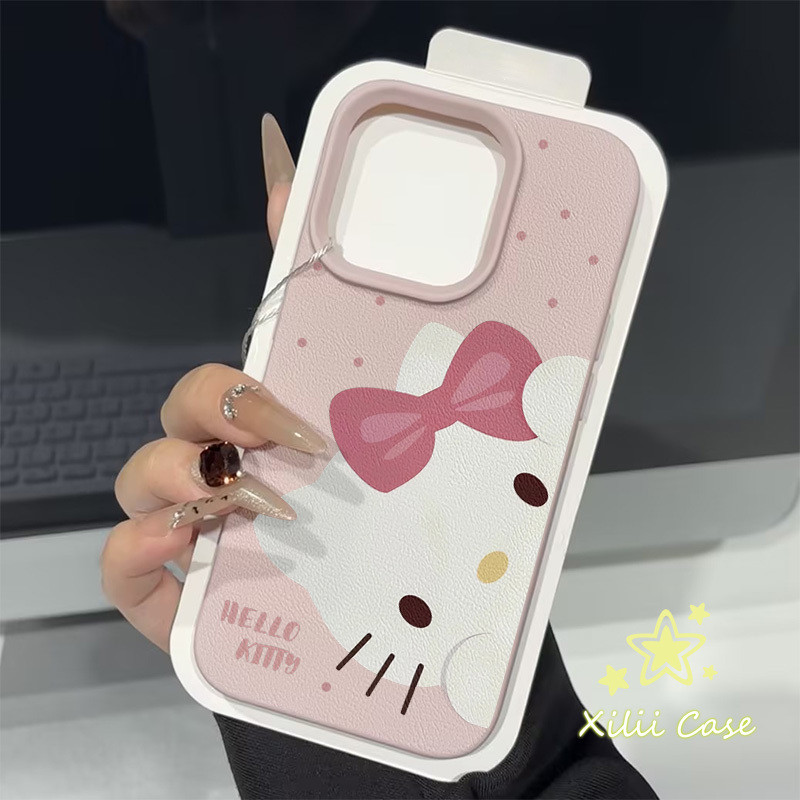 สำหรับ IPhone 17 AIR 15 13 11 16 12 14 Pro Max 15 Plus XR X เคสหนังสือลาย ลาย Kitty จุดน่ารัก สไตล์ฮิต
