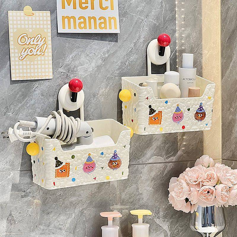 Suction Rack Punch-Free Bathroom Wash Handheld Transceiver Toilet Storage Rack h3C0
