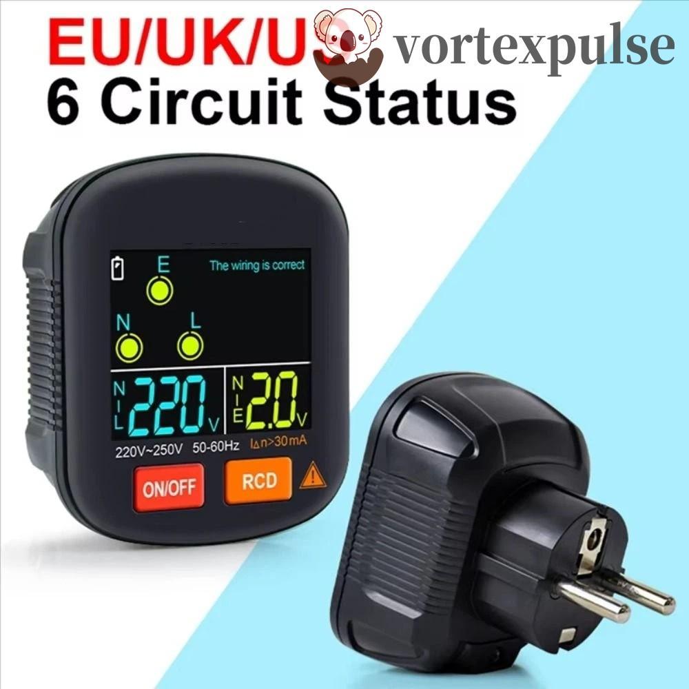 เครื่องทดสอบซ็อกเก็ต VORTEX, Polarity Phase Rcd Test Socket Detector, Smart Technology Ground Zero L