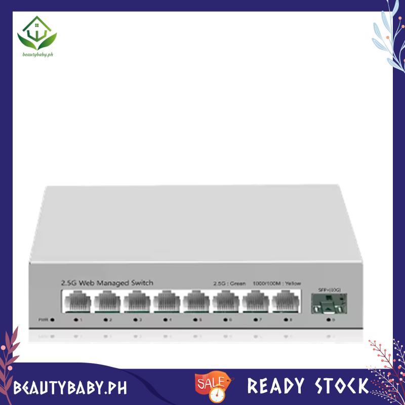 [beautybaby.ph] Homelab Setup 2.5GbE สวิตช์จัดการอัจฉริยะ 8 พอร์ต 2500Mbps เครือข่าย 10Gbps + Slot W