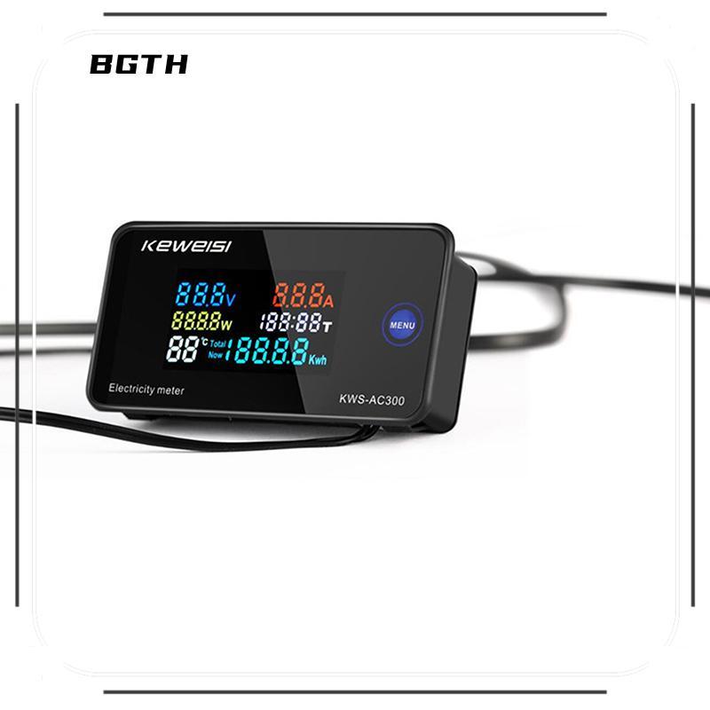 BSG KWS-AC300 ดิจิตอล AC โวลต์มิเตอร์ 50-300V 0-100A LED พลังงาน Wattmeter BSG