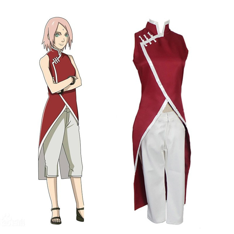 ใหม่นารูโตะ Theatrical Edition Bo Ren Chuan Haruno Sakura Cheongsam อะนิเมะคอสเพลย์ผู้หญิงชุดชุดเครื